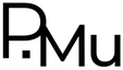Black 'P.Mu' logo on a white background